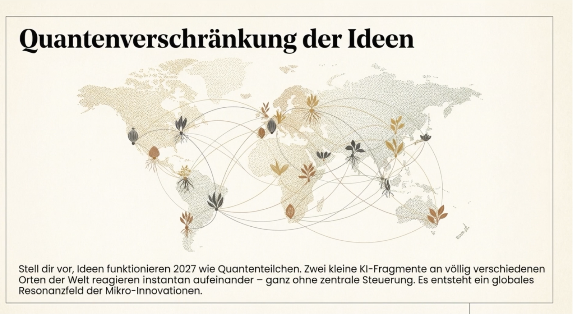 Quantenverschränkung der Ideen: weltweite KI-Fragmente reagieren ohne zentrale Steuerung aufeinander